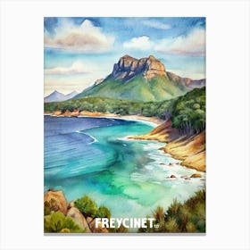 Freycinet National Park Watercolor Painting Canvas Print