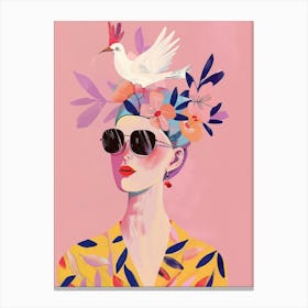 Dove In The Hat Canvas Print