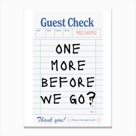 Cocktail Guest Check Poster Canvas Print