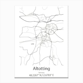 Altotting,Germany Minimalist Map Canvas Print