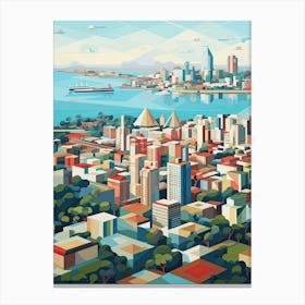 San Diego, Usa, Geometric Illustration 4 Canvas Print