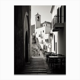 Amalfi, Italy, Mediterranean Black And White Photography Analogue 2 Canvas Print