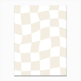 Checkerboard - Beige And White Canvas Print