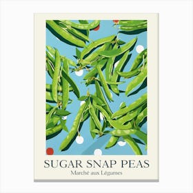 Marche Aux Legumes Sugar Snap Peas Summer Illustration 2 Canvas Print