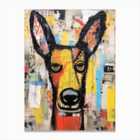 Graffiti Collars: Neo-Expressionist Canine Artistry, dogs Canvas Print