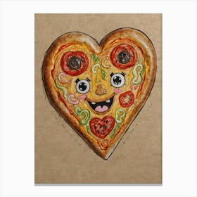 Heart Pizza 8 Canvas Print