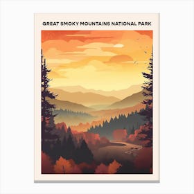 Great Smoky Mountains National Park Midcentury Travel Poster Canvas Print