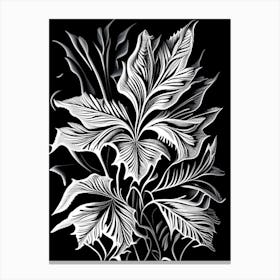 Lobelia Leaf Linocut 3 Canvas Print