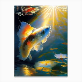 Hikari Utsurimono Koi Fish Monet Style Classic Painting Canvas Print