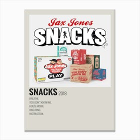 Jax Jones Snacks 2018 Poster Decor Canvas Print