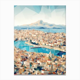Marseille, France, Geometric Illustration 4 Canvas Print