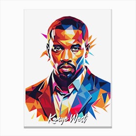 Kanye West 01 Portrait Music Icon Style WPAP Pop Art Canvas Print