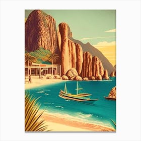 Cabo San Lucas Mexico Vintage Sketch Tropical Destination Canvas Print