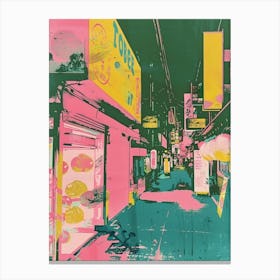 Tohoku Region Japan Duotone Silkscreen 1 Canvas Print
