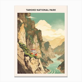 Taroko National Park Midcentury Travel Poster Canvas Print