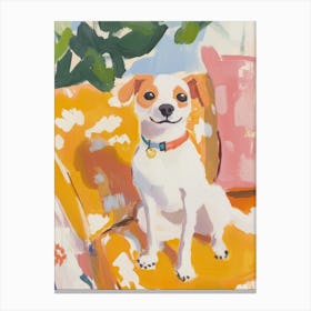 Jack Russel Terrier Gouache Painting Canvas Print