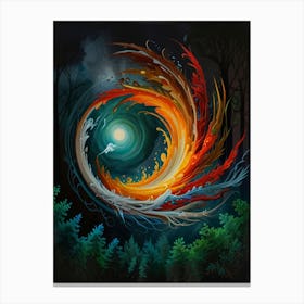 Fire In The Forest 1 Canvas Print