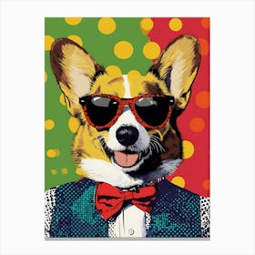 Super Cool Corgi Illustration Pop 11 Canvas Print