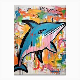 Dolphin, Neo-expressionism 1 Canvas Print