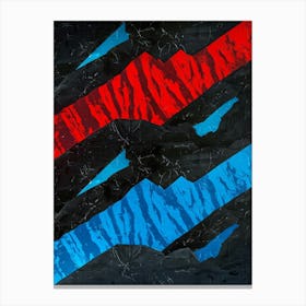 Blue And Red Stripes Canvas Print