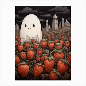 Ghost In The Strawberry Field 3 Canvas Print