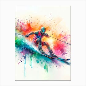 Skier On Skis Canvas Print