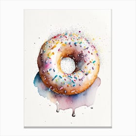 Sprinkles Donut Cute Neon 3 Canvas Print