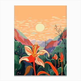 Boho Wildflower Painting Trout Lily Canvas Print