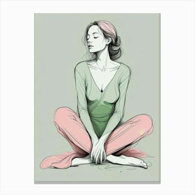 Calm Woman Portrait Art Print (3) Canvas Print