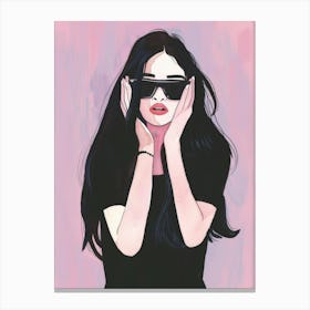 Girl With Sunglasses 6 Canvas Print