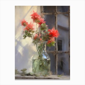 Red Flower Arrangement Painting Canvas Print