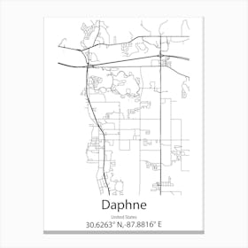 Daphne,United States Minimalist Map 1 Canvas Print