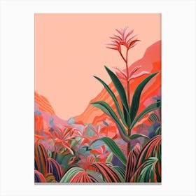 Boho Plant Painting Red Edged Dracaena 2 Canvas Print
