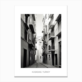 Poster Of Malaga, Spain, Photography In Black And White 5 Canvas Print