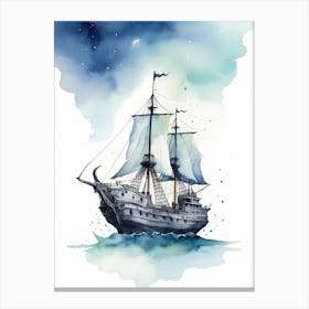 Sailing Ships Watercolor Painting (5) Canvas Print