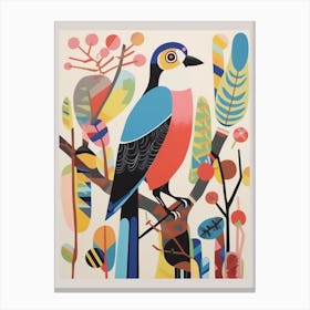 Colourful Scandi Bird American Kestrel 1 Canvas Print