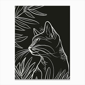 Japanese Bobtail Cat Minimalist Illustration 1 Canvas Print