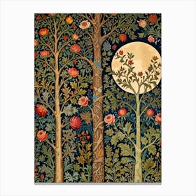 William Morris Moon And Trees 5 Canvas Print