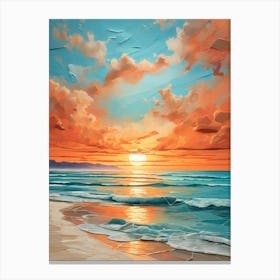 Sunset On The Beach 26 Canvas Print