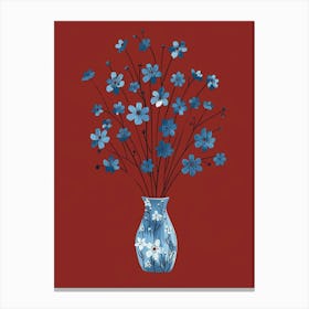 Blue Flowers In A Vase 3 Canvas Print