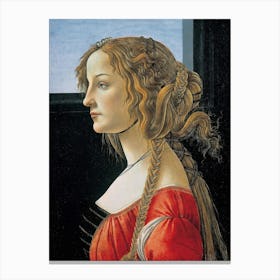 Sandro Botticelli Woman With Long Hair Canvas Print