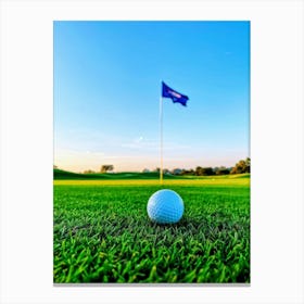 Golf Ball On The Green 1 Canvas Print