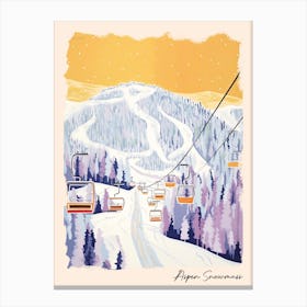 Poster Of Aspen Snowmass   Colorado, Usa, Ski Resort Pastel Colours Illustration 1 Canvas Print