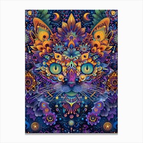 Psychedelic Cat 14 Canvas Print