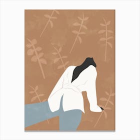 Woman Laying On The Ground Canvas Print