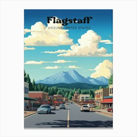 Flagstaff Arizona United States Adventure Travel Art Illustration 1 Canvas Print