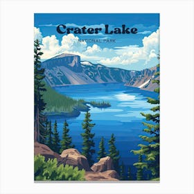 Crater Lake National Park Beautiful Art Illustration Canvas Print