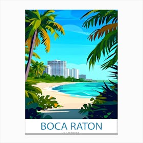 Boca Raton Florida Print Coastal City Art Beach Paradise Poster Florida Seaside Wall Decor South Florida Landscape Tropical City Canvas Print