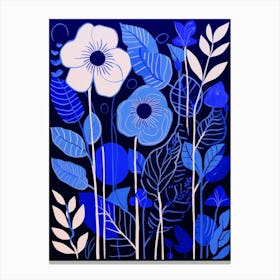 Blue Flower Illustration Moonflower 3 Canvas Print