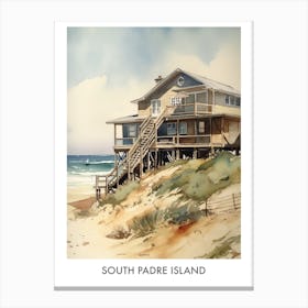 South Padre Island Watercolor 3travel Poster Canvas Print